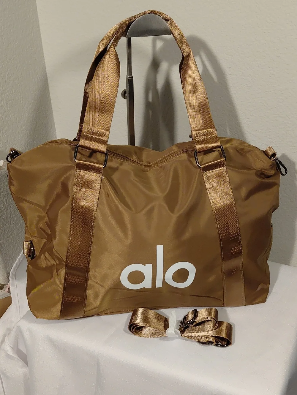 ALO Yoga Metallic Bronze Tote Bag